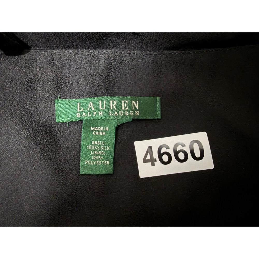 Lauren Ralph Lauren Skirt M Black 100% Silk Tiered Ruffle Flowy Chiffon - Picture 3 of 6